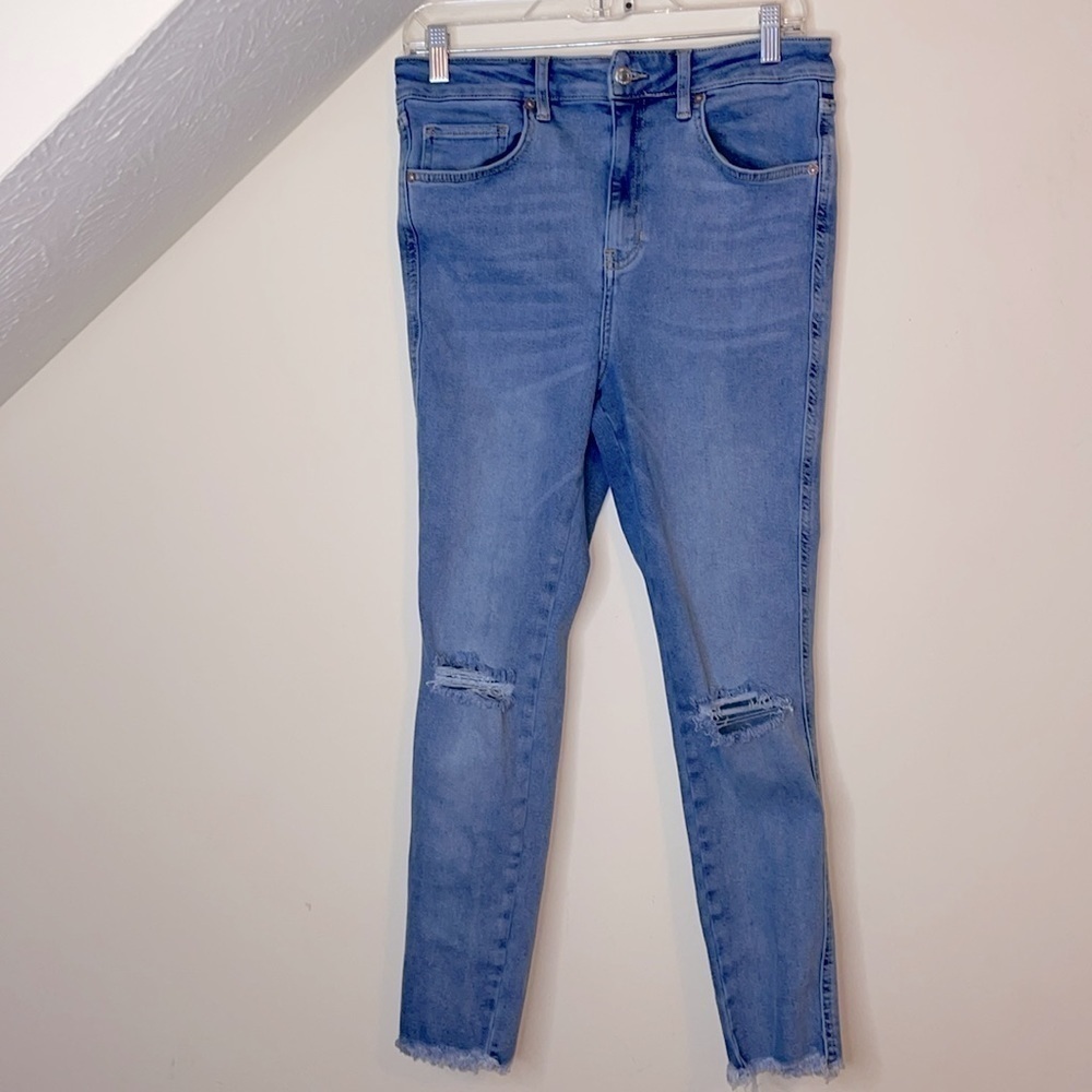 Free People High Rise Busted Knee Ankle Jeans - Picture 5 of 7